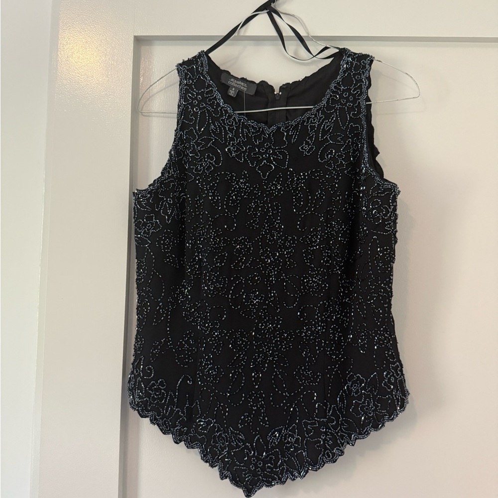 Vintage Black Beaded Shell